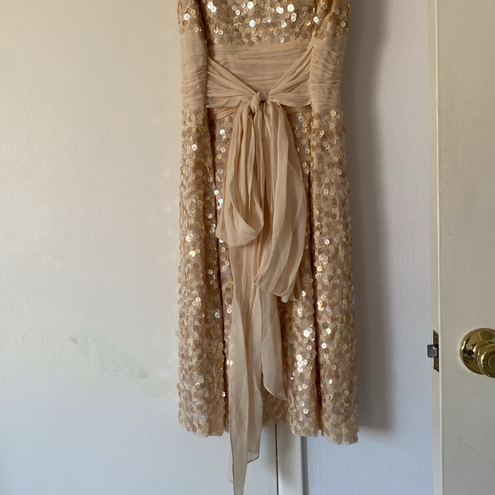 NWOT - BCBG MacAzria - Sequin V-Neck Dress in Champagne - medium - Picture 6 of 12